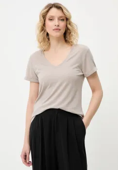 Answear Lab tricou de in culoarea maro imagine