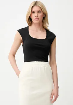 Answear Lab tricou din bumbac culoarea negru imagine