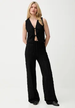 Answear Lab vesta si pantaloni culoarea neagra, pentru femei imagine