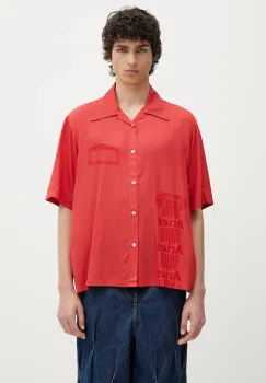 Aries camasa Ancient Column Satin Viscose Hawaiian Shirt imagine