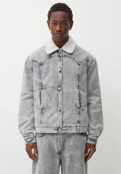 Aries geaca jeans Sherpa Denim Car Coat imagine