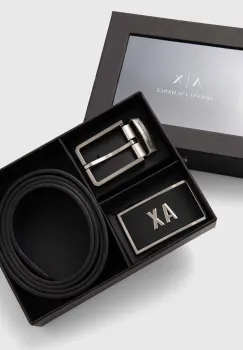 Armani Exchange curea de piele cu doua fete imagine