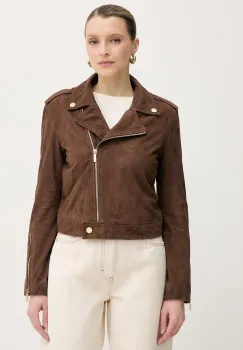 Armani Exchange geaca de biker pentru femei, din piele intoarsa imagine