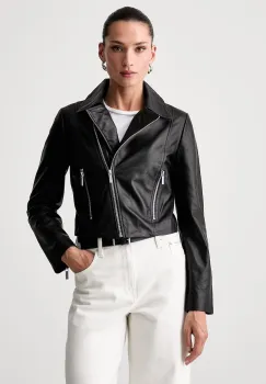 Armani Exchange geaca de piele pentru femei imagine