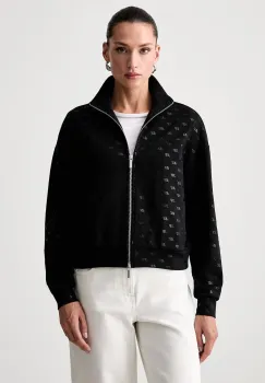 Armani Exchange hanorac cu fermoar pentru femei cu bumbac imagine