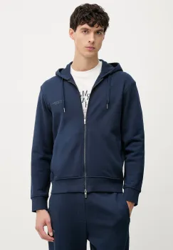 Armani Exchange hanorac cu fermoar si gluga pentru barbati, din bumbac imagine