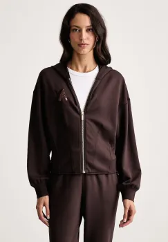 Armani Exchange  hanorac cu fermoar si gluga pentru femei cu vascoza imagine