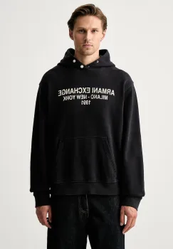 Armani Exchange hanorac cu gluga pentru barbati din bumbac imagine