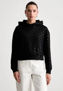 Armani Exchange hanorac cu gluga pentru femei cu bumbac imagine