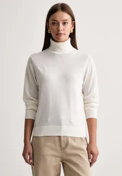 Armani Exchange pulover cu guler inalt de dama din lana imagine