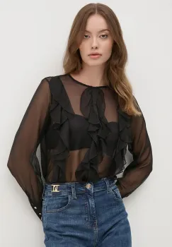 Artigli bluza femei, culoarea negru, neted, ACBL000635 imagine