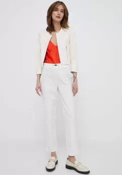 Artigli pantaloni femei, culoarea bej, mulata, high waist imagine