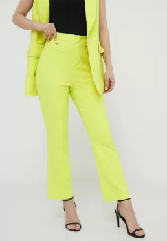 Artigli pantaloni femei, culoarea verde, drept, high waist imagine