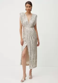 Artigli rochie culoarea bej, maxi, mulata, AA38182 imagine