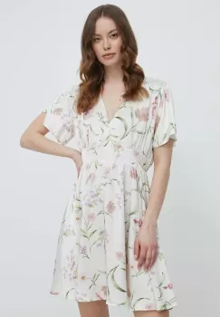 Artigli rochie culoarea bej, mini, evazati imagine