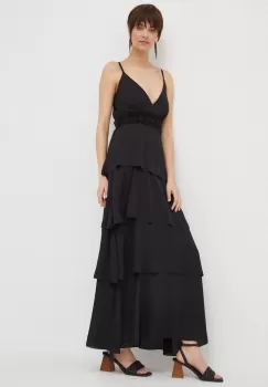 Artigli rochie culoarea negru, maxi, evazati imagine