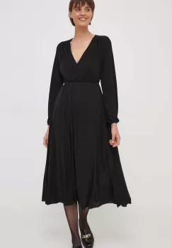 Artigli rochie culoarea negru, midi, evazati imagine