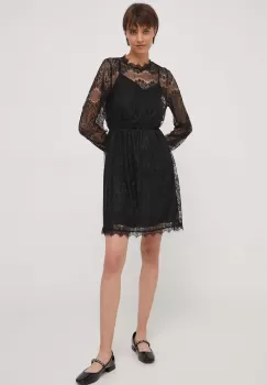 Artigli rochie culoarea negru, mini, evazati imagine