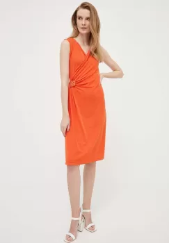 Artigli rochie culoarea portocaliu, mini, drept imagine