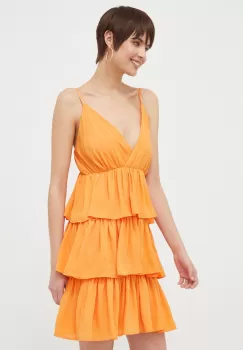 Artigli rochie culoarea portocaliu, mini, evazati imagine