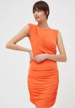 Artigli rochie culoarea portocaliu, mini, mulata imagine