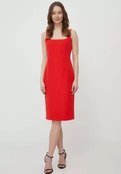 Artigli rochie culoarea rosu, midi, mulata imagine