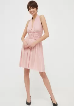 Artigli rochie culoarea roz, mini, evazati imagine