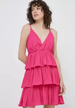 Artigli rochie culoarea roz, mini, evazati imagine