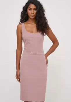 Artigli rochie culoarea roz, mini, mulata imagine