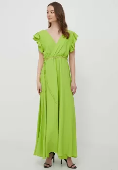 Artigli rochie culoarea verde, maxi, evazati imagine