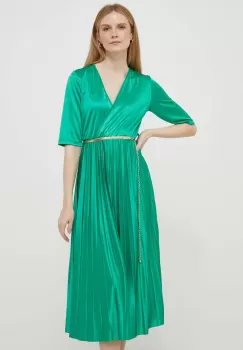 Artigli rochie culoarea verde, midi, evazati imagine