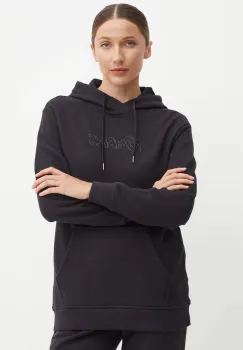Asics bluza femei, culoarea negru, cu gluga, cu imprimeu, 2032C845 imagine