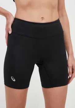 Asics pantaloni scurti de alergare Core Sprinter culoarea negru, neted, high waist imagine