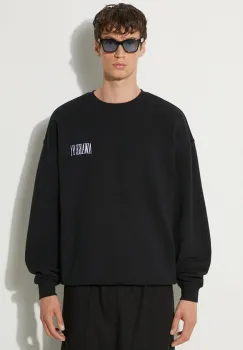 Awake NY hanorac de bumbac Awake Crewneck barbati, culoarea negru, cu imprimeu, SP24-CN002 imagine