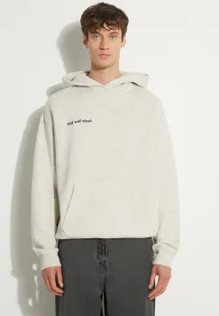 Awake NY hanorac de bumbac Serif Hoodie barbati, culoarea gri, cu gluga, melanj, SP24-HD003 imagine