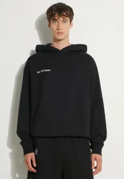 Awake NY hanorac de bumbac Serif Hoodie barbati, culoarea negru, cu gluga, melanj, SP24-HD003 imagine