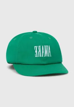 Awake NY sapca de baseball din bumbac Logo Hat culoarea verde, cu imprimeu, SP24-HT004 imagine