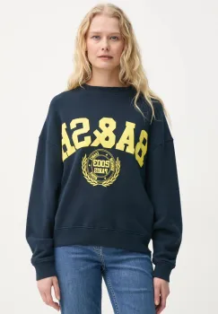 BA&SH bluza BENJAMIN femei, culoarea albastru marin, cu imprimeu, 1E24BENJ imagine