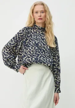 BA&SH bluza femei, culoarea albastru marin, modelator, 1H24ALEJ imagine