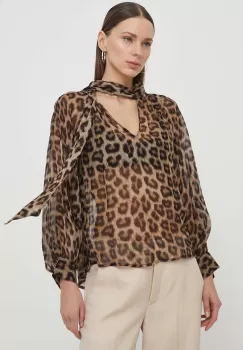 BA&SH bluza femei, culoarea maro, modelator imagine