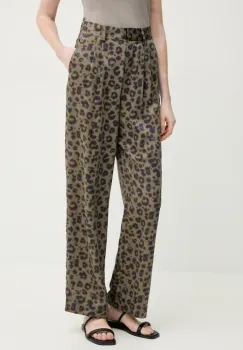 BA&SH pantaloni BLOY femei, culoarea gri, lat, high waist, 1E25BLOY imagine