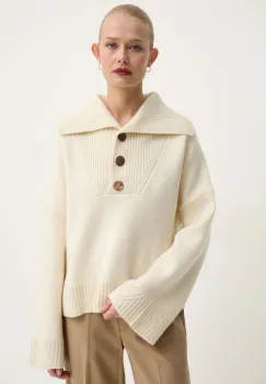 BA&SH pulover de lana femei, culoarea bej, calduros, 1H24BIVA imagine