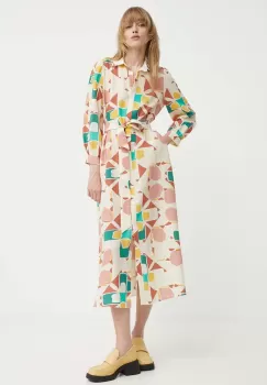 BA&SH rochie ARA culoarea bej, midi, oversize, 1E24ARA imagine