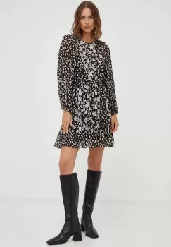 BA&SH rochie culoarea negru, mini, evazati imagine