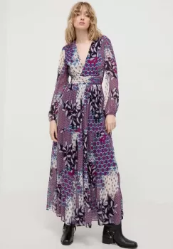 BA&SH rochie din amestec de matase maxi, evazati imagine