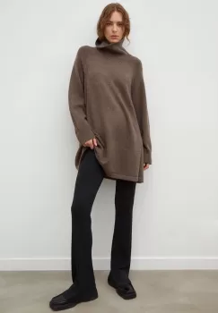 BA&SH rochie din lana culoarea maro, mini, oversize imagine