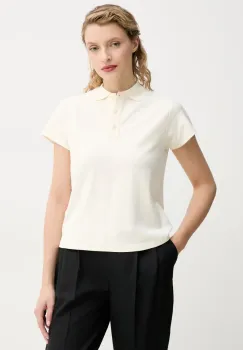 BA&SH tricou polo SHY femei, culoarea bej, 1E25SHY imagine