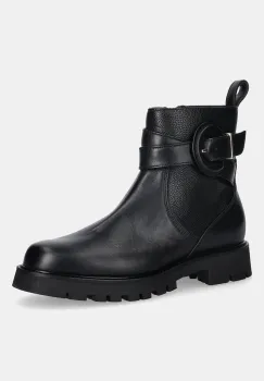 Baldinini cizme de piele culoarea negru, cu toc plat, D6B427P1VIBT imagine