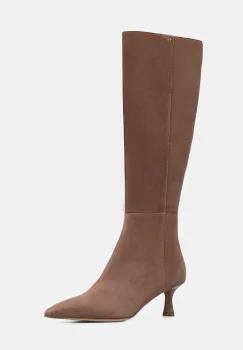 Baldinini cizme din piele intoarsa culoarea maro, cu toc cui, D6B121P5CAMO imagine