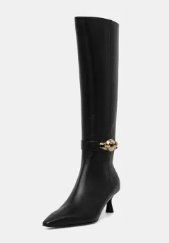 Baldinini ghete de piele culoarea negru, cu toc cui, D6B050P5VITE imagine